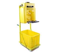 Stazione di lavaggio oculare portatile a doppio spruzzo per una facile mobilità 53L collirio portatile con carrello per l'uso in impianti chimici e laboratori cantiere negozio
