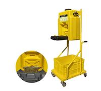Stazione di Lavaggio Oculare Portatile da 53 Litri con Carrello, Stazione di Lavaggio Oculare, Design a Doppio Getto, Adatta per Laboratori, Industrie Chimiche, Petrolchimiche, Elettroniche