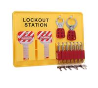 Stazione di lockout tagout, senza dispositivi Loto, scheda del kit di lock out tag out a parete a prova di deformazione, stazione Loto per 7 lucchetti di sicurezza
