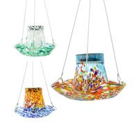 Stazione di - mangiatoia da appendere, prato decorazione alimentare, ornamento solare colorato, mangiatoia per ad energia solare | Backyard Garden Bird per arredamento, accessorio