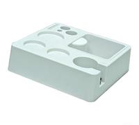 Stazione di pressatura per caffè espresso, stazione di pressatura del caffè in plastica con cuscinetto antiscivolo per varie dimensioni di macchine da caffè e portafiltro (bianco)