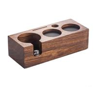 Stazione di pressino per caffè espresso in legno con base in noce, supporto per portafiltro e design a 5 fori per stazione di pressatura Compatibilità con 51 tamper da 58 mm (noce con 58 mm)