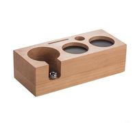 Stazione di pressino per caffè espresso in legno con base in noce, supporto per portafiltro e design a 5 fori per stazione di pressatura Compatibilità con 51 tamper da 58 mm (5153 mm)