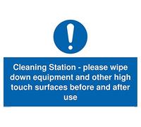 Stazione di pulizia: si prega di pulire le attrezzature e altre superfici ad alto tocco prima e dopo l'uso.