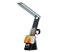 Stazione di ricarica 3 in 1, caricatore, sveglia, ricarica wireless per smartphone, Lampada da tavolo LED con caricatore wireless - TABLECHARGE