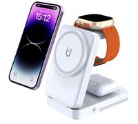 Stazione di ricarica 3 in 1 per dispositivi Apple, supporto magnetico wireless veloce con luce notturna, tappetino di ricarica portatile per iPhone 17 16 15 14 13 12 Air Pro Max Plus/Apple Watch