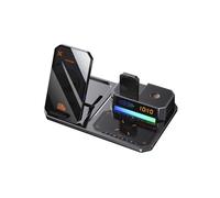 Stazione di ricarica 6 in 1 per iPhone e Watch, caricatore wireless da 15 W, pieghevole, magnetico, induttivo, con altoparlante Bluetooth, luce notturna, per iPhone e Watch per Air Pods Pro