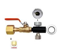 Stazione di ricarica Adattatore CO2 for acqua gassata Collegamento rapido Carica bombola DUO Terra Art con manometro con valvola a sfera(CGA320 250bar)