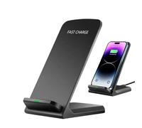 Stazione di ricarica del telefono portatile: stile sottile e pieghevole da viaggio, profilo moderno grigio , uscita multistadio da 15 W + tecnologia a doppia bobina, polimero ABS resistente al