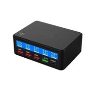 Stazione Di Ricarica For Display LCD Con Ricarica Rapida Multi 5 Porte USB Da 65 W QC3.0 PD 20 W Cassaforte Veloce(Black)