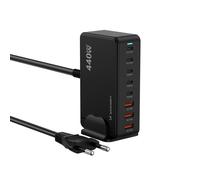Stazione di ricarica GaN 440W da tavolo, 5x USB-C e 3x USB-A QC 3.0 - nera