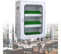 Stazione di ricarica multi-slot per dispositivi mobili con ruote e serratura a combinazione per riporre e ricaricare in spazi pubblici