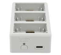 Stazione di ricarica per batteria drone con hub di ricarica intelligente veloce efficiente a 3 porte, carica 3 batterie da 2453 mAh in 150 minuti, materiale esterno: plastica, colore: grigio