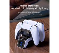 Stazione di ricarica per controller PS5 - Doppia base per DualSense e Edge, ricarica rapida in 2,5 ore, indicatore LED, protezione intelligente,