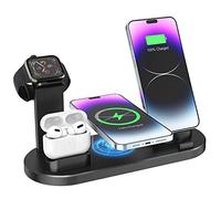 Stazione di ricarica per dispositivi multipli, 3 in 1 supporto di ricarica wireless Dock per iPhone 14 13 12 11 Pro X XS 8 Plus Apple Watch Serie 8 7 6 SE 5 4 3 2