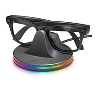 Stazione di ricarica per occhiali Meta Ray-Ban, supporto di ricarica compatibile con Wayfarer, Skyler, Headliner e Oakley Meta HSTN, con luce RGB a 7 colori e cavo USB-C, grigio siderale