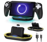 Stazione di ricarica per PlayStation Portal- Case Friendly, dock di ricarica con luce RBG supporto caricabatterie e cavo USB tipo C, porta magnetica di tipo C per PS5 Ps Portal Charging con custodia