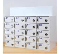 Stazione di ricarica per telefono in acrilico con 20 scomparti bloccabili, montaggio a parete, per ufficio, scuola e classe, con serrature e chiavi