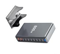 Stazione di ricarica rapida 800 W per tecnologia GAN 10 porte adattatore USB-C USB-A, PD3.1 output fino a 140 W per laptop Smartphone Tablet, compatibile con iPhone per Samsung per Xiaomi, per Home