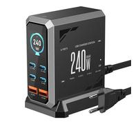 Stazione di ricarica rapida da tavolo Blitzwolf® BW-S31 240W a 6 porte (4xUSB-C+2xUSB-A) PD con display digitale