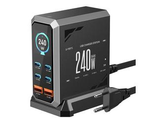 Stazione di ricarica rapida da tavolo Blitzwolf® BW-S31 240W a 6 porte (4xUSB-C+2xUSB-A) PD con display digitale