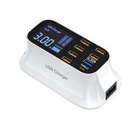 Stazione Di Ricarica Rapida Da Tavolo Intelligente Multi USB 8 Porte 75 W Con Display A LED Tipo C PD Tecnologia Ricarica Rapida Sicura(40W 7A1C)