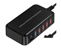 Stazione Di Ricarica Rapida USB Da 86 W 5 Porte USB QC3.0 E Stazione Di Ricarica PD 20 W For Tablet Smartphone Cassaforte Veloce(6 Port Black)