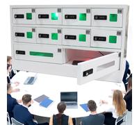 Stazione di ricarica sicura con porte di ricarica rapida 3 in 1, ideale per biblioteche, università e strutture militari, 10 slot