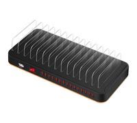 Stazione di Ricarica Smartphone Tablet 15 Porte USB Ventilazione e Supporto