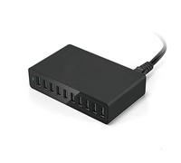 Stazione di Ricarica, Stazione di ricarica multi USB da 60 W Carica rapida a 10 porte Caricabatteria 5V10A Stazione di ricarica rapida a più porte(Noir)