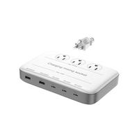 Stazione di ricarica USB C Multipresa da 130 W con 3 uscite Extender da 1875 W, 3 USB-C da 100 W e 2 USB-A da 30 W Caricatore rapido