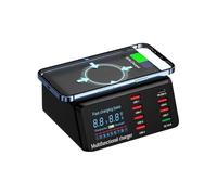 Stazione Di Ricarica USB Da 100 W A 8 Porte Con Wireless Schermo Visualizzazione Digitale QC3.0 PD3. Carica Rapida