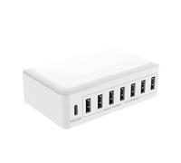 Stazione Di Ricarica USB Da 60 W A 8 Porte PD 20 W Tipo C Caricatore Rapido Multi Porte Hub Di Ricarica Con Cavo Cassaforte Veloce