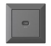Stazione di ricarica USB da incasso, caricatore USB-C 65 watt, antracite