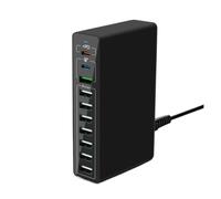 Stazione Di Ricarica USB Multiporta Adattatore Alimentazione Da Parete Con Rapida Hub 65 W A 10 Porte(65W Black)
