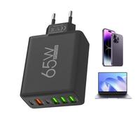 Stazione di ricarica USB multiporta, blocco caricabatterie ported multiple, Adattatore ddi ricarica a 6 portde, Adattatore per caricabatterie da sscon 4 porte USB da 65 W, 2 porte di tipo C, presa a m