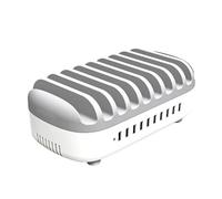 Stazione Di Ricarica USB Multiporta Dock PD120W Caricatore Rapido USB 5V 2.4A For Tablet Da Bar Da Ufficio Cassaforte Veloce(White)