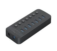 Stazione di ricarica USB Splitter Hub Alimentato Tramite USB Multiporta Interruttore On-off Dock Diversi Caricabatterie Con Presa Slot USB 3.0 Adattatore Multiplo For Ciabatta(Color:Black 7 USB)