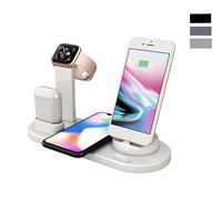 Stazione di Ricarica Wireless 3 in1 QI Smartphone Auricolari Smartwatch USB