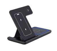 Stazione di Ricarica Wireless - ABS TRAVELAGE Caricatore Fast Wireless Portatile 15W Dock Pad di Supporto Pieghevole per Supporta Più Dispositivi Auricolari da Viaggio Famiglia