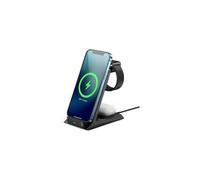 Stazione di ricarica wireless da 15 W certificata per Apple Watch, iPhone 12/12 Pro Max/11/X/Xs Max/8 Plus, AirPods, Huawei, Samsung - Nera