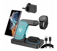 Stazione di ricarica wireless per Samsung, 4 in 1, stazione di ricarica wireless per Samsung Galaxy S25 S24 Ultra S23 S22 Note 20 Z Fold 7/6 - Stazione di ricarica wireless per Samsung Galaxy Watch 8