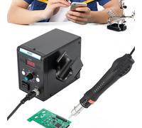 Stazione di rilavorazione ad aria calda 858D per riparazioni elettroniche Saldatura dissaldante, Stazione di saldatura SMD 220V con pistola ad aria calda + 3 ugelli