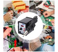 Stazione di rilavorazione digitale ad aria calda 858D, pistola ad aria calda a temperatura regolabile con display digitale da 700 W, pistola ad aria calda portatile con 3 ugelli Black