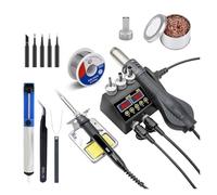 Stazione di saldatura 2 in 1 8898 da 750 W con display LCD e stazione for riparazione circuiti integrati BGA SMD PCB for cellulari(8898 SET6)