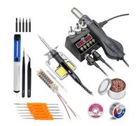 Stazione di saldatura 2 in 1 8898 da 750 W con display LCD e stazione for riparazione circuiti integrati BGA SMD PCB for cellulari(8898 SET9)