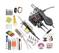 Stazione di saldatura 2 in 1 8898 da 750 W con display LCD e stazione for riparazione circuiti integrati BGA SMD PCB for cellulari(8898 SET10)