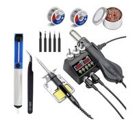 Stazione di saldatura 2 in 1 8898 da 750 W con display LCD e stazione for riparazione circuiti integrati BGA SMD PCB for cellulari(8898 SET4)