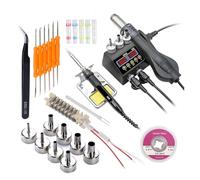 Stazione di saldatura 2 in 1 8898 da 750 W con display LCD e stazione for riparazione circuiti integrati BGA SMD PCB for cellulari(8898 SET8)