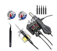 Stazione di saldatura 2 in 1 8898 da 750 W con display LCD e stazione for riparazione circuiti integrati BGA SMD PCB for cellulari(8898 SET2)